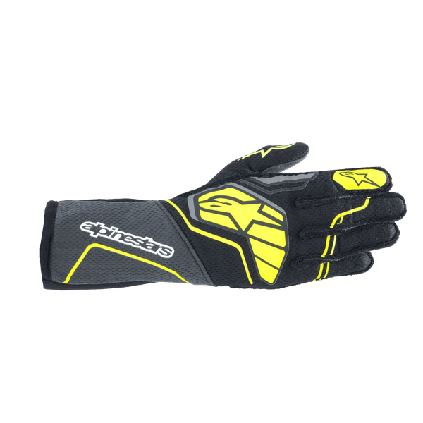 Tech-1 ZX V4 Gloves S / Tar Gray/Black/Yellow Fluo