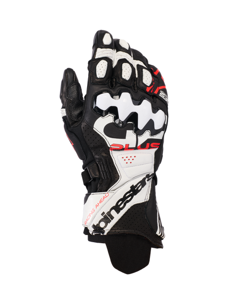 GP Plus R V3 - Black White Motorcycle Gloves | Alpinestars®
