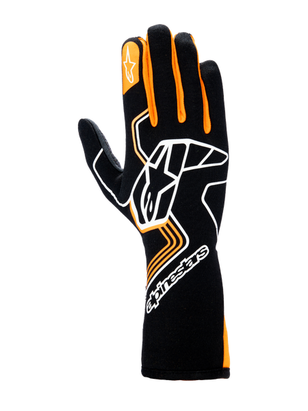 Tech-1 Race V4 - Black Orange Auto Gloves | Alpinestars®