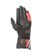Alpinestars SP-8 V3 Gloves, Men's Motorcycle Racing Gloves, Black and Bright Red leather with palm reinforcements.