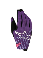 Alpinestars Radar Pro Gloves 2027, Men's Motocross Gloves in Deep Purple and Black with stretch mesh and star graphic logo.