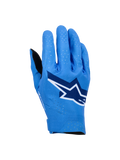 Alpinestars Supertech MX Gloves, Motocross Racing Gloves, Ucla Blue with Deep Blue and White accents, featuring a large star logo on the backhand, laser perforations for breathability, and a seamless ergonomic design for off-road riding.