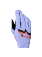 Alpinestars Supertech MX Gloves, Men's Light Violet and Black motocross racing gloves with perforated stretch textile.