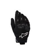 Alpinestars SP X 5 Air Gloves, Motorcycle Racing Gloves, Black with White Logo, featuring 3D mesh construction, TPU knuckle protection, and finger sliders
