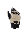 Alpinestars Mustang V3 Leather Gloves, Motorcycle Gloves, Brown and Black, featuring perforated goat leather for airflow, short cuff urban design with protective knuckle padding and embossed logo