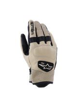 Alpinestars Tracker Gloves, Motorcycle Gloves, Beige and Black, perforated ventilation, textured grip zones, 1963 heritage logo, snug fit design