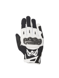 Alpinestars SMX-2 Air Carbon V2 Men's motorcycle gloves, black and white leather and mesh with carbon fiber knuckle guards.