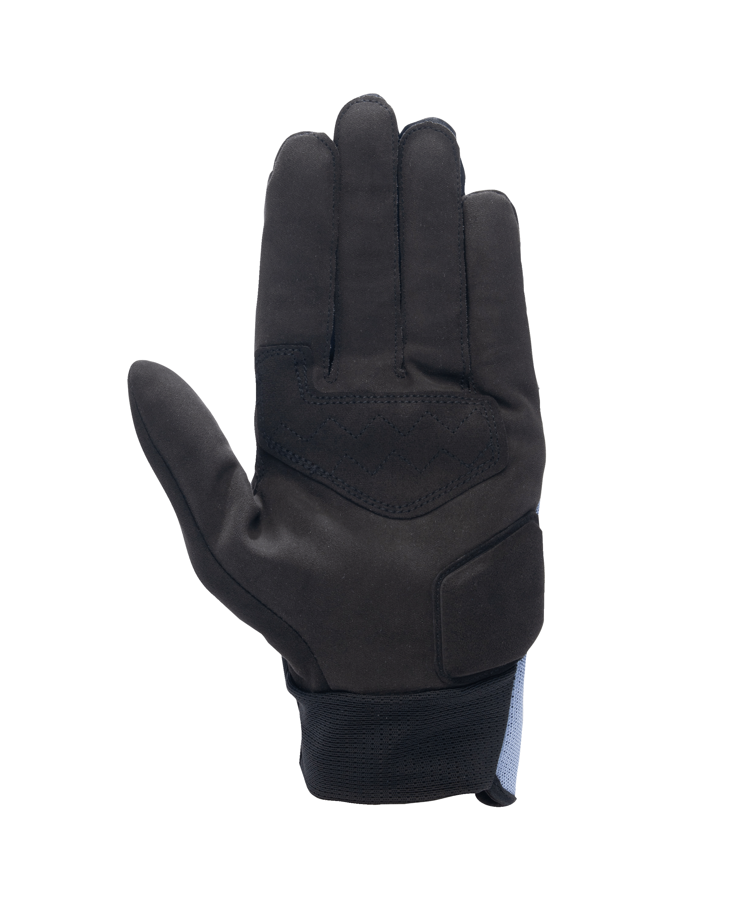 Alpinestars Stated Air Gloves, Palm View, Stonewash Blue Black, black synthetic suede palm with reinforcements, ribbed wrist closure, streamlined design for urban summer motorcycle riding