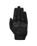 Alpinestars SP X 1 Gloves, Black motorcycle racing gloves, textured stretch fabric top hand, tonal black star logo, integrated TPR knuckle protection and finger sliders, durable sport riding design
