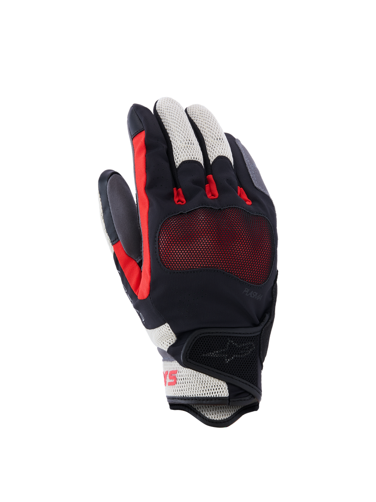 Alpinestars Mogress Airflow Gloves, Motorcycle Gloves, Black White and Red, Mesh Ventilated Design, Padded Knuckle Protection, Sporty Racing Style