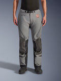 Alpinestars Nazca 3L GORE-TEX PRO Pants, Gray with black knee and shin reinforcements, technical adventure motorcycle riding pants, front view, featuring GORE-TEX branding, zippered thigh vents, and adjustable waist belt