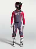 Alpinestars Supertech Hiten AFD Gear Set and Pants, professional motocross outfit in graystone and red fluo.