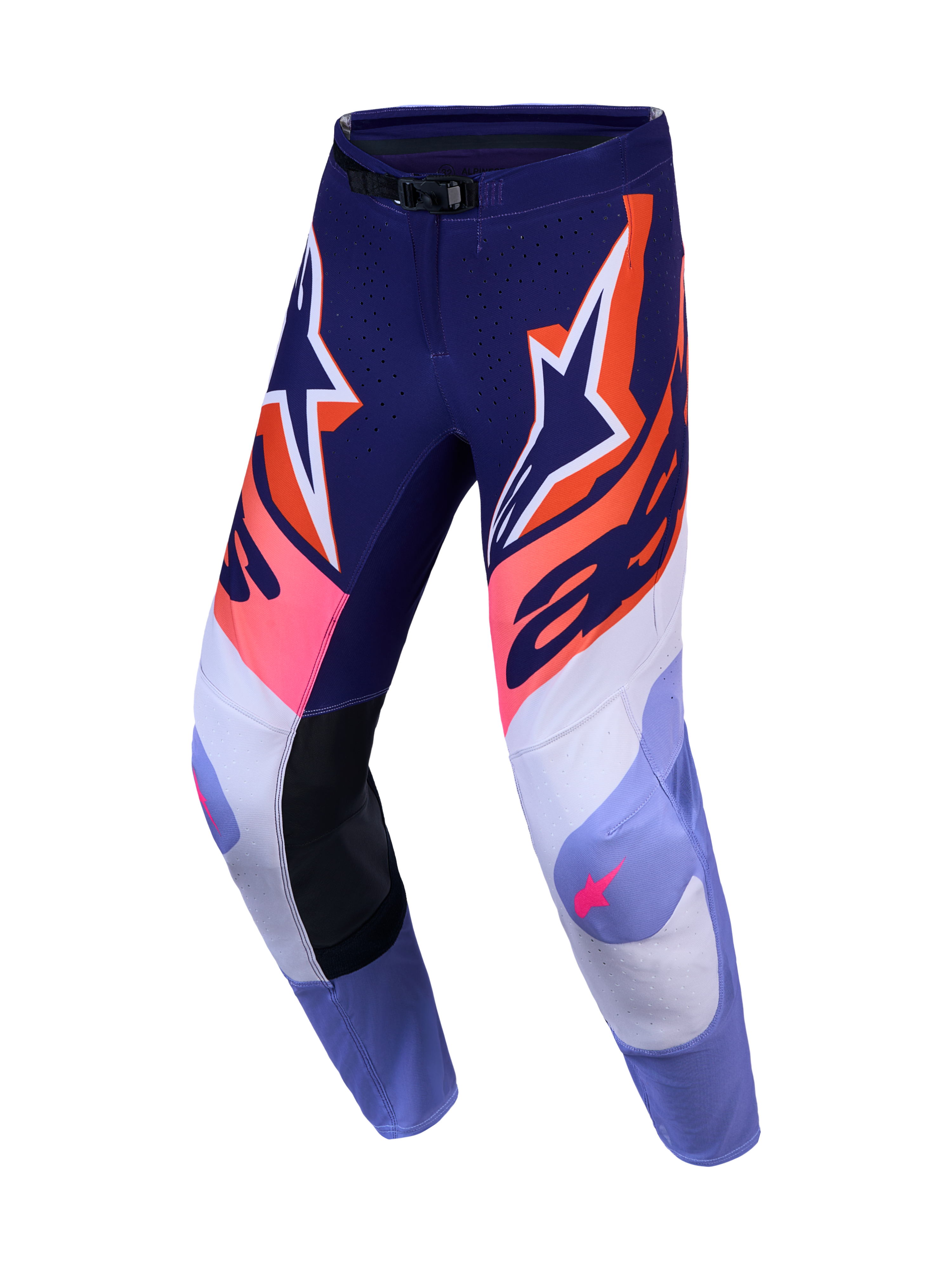 Alpinestars 2027 Supertech Dyna Pants and Gear Set, Men's Purple and Pink Fluo Motocross Pants, performance stretch ripstop.