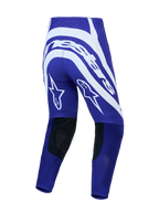 Alpinestars Supertech Vesta Pants, Men's Motocross Gear, Deep Blue and White, back view featuring star graphics and leather.