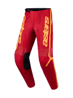 Alpinestars Fluid Apex V2 Pants, Men's Motocross Pants, Fire Red and Gold, lightweight polyfabric with 600D reinforcements.