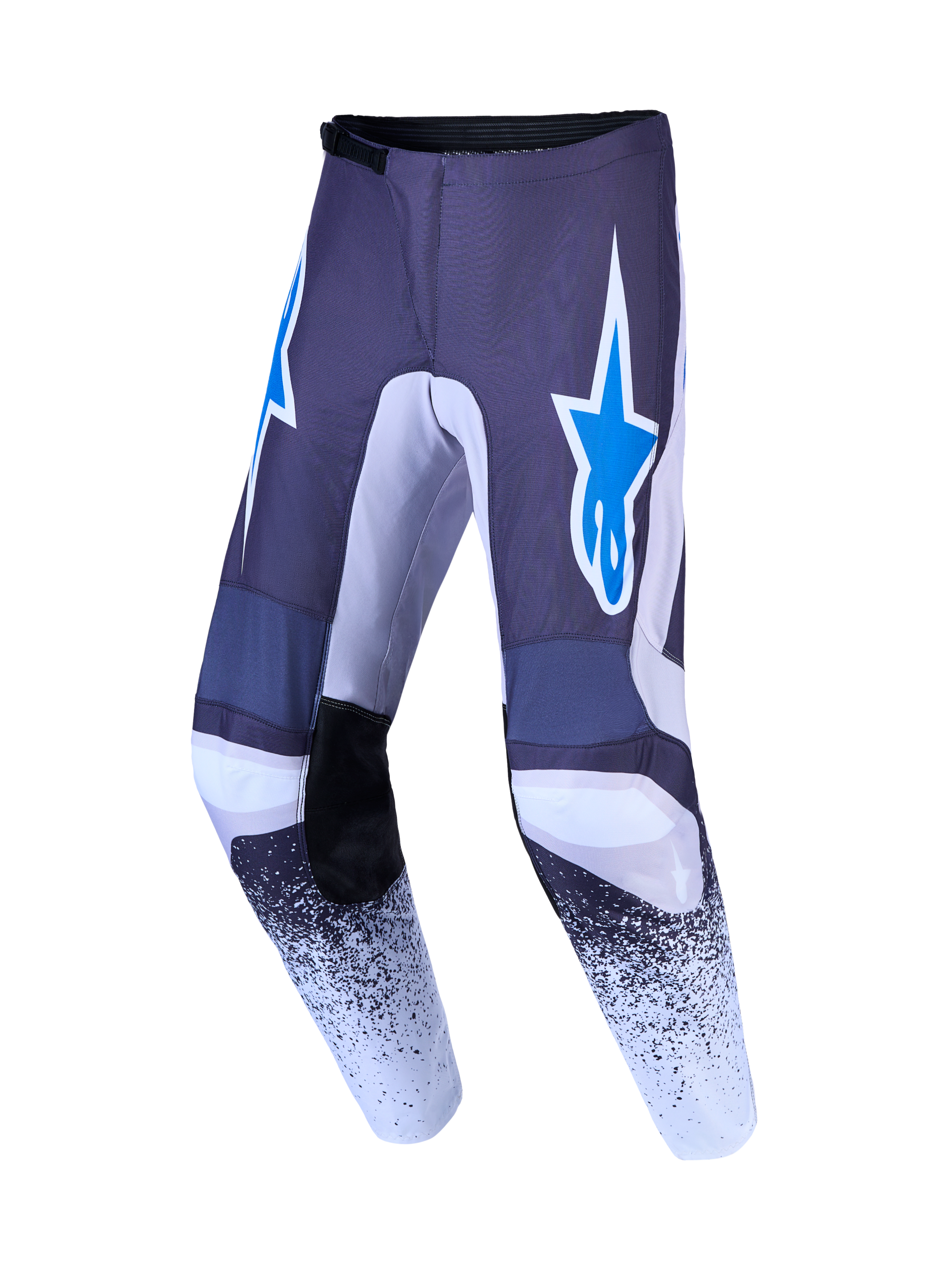 Alpinestars Fluid Drag Pants, Men's Motocross Pants, Graystone and UCLA Blue, reinforced polyfabric with star logo graphics.