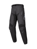 Alpinestars 2025 Youth Racer Graphite Pants, Motocross Pants in Black and Gray, youth off-road riding gear with reinforced knee areas and subtle gray logos, durable ergonomic design