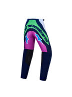 Alpinestars Youth Supertech Maven Pants, blue and neon green motocross gear with a reinforced seat and athletic fit.