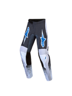 2027 Alpinestars Youth Fluid Drag Pants for motocross in Graystone and Blue with a durable pre-curved textile design.