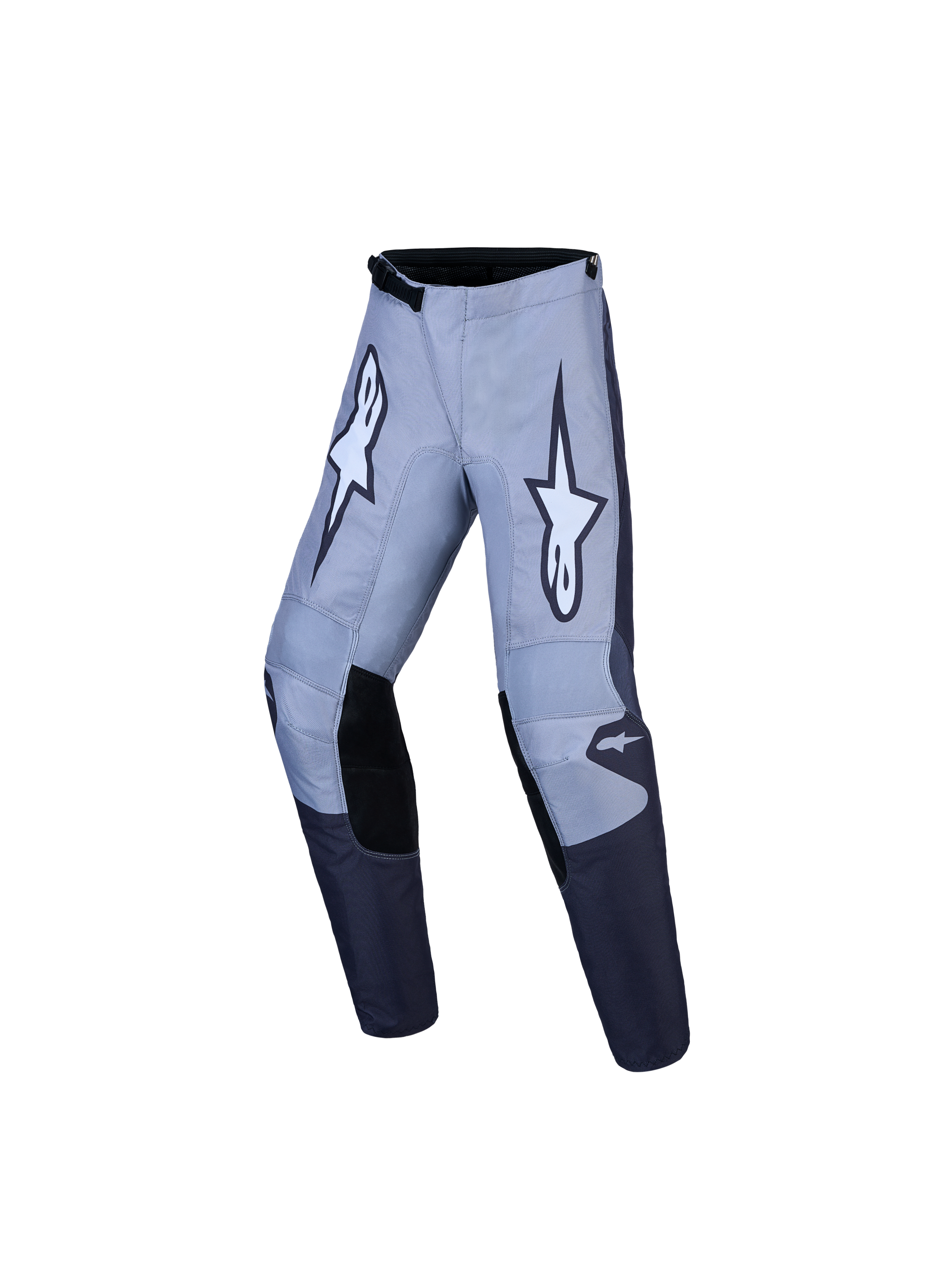 Alpinestars Youth Fluid Amber Pants, youth motocross pants in gray and black, featuring a durable 600D polyfabric chassis.