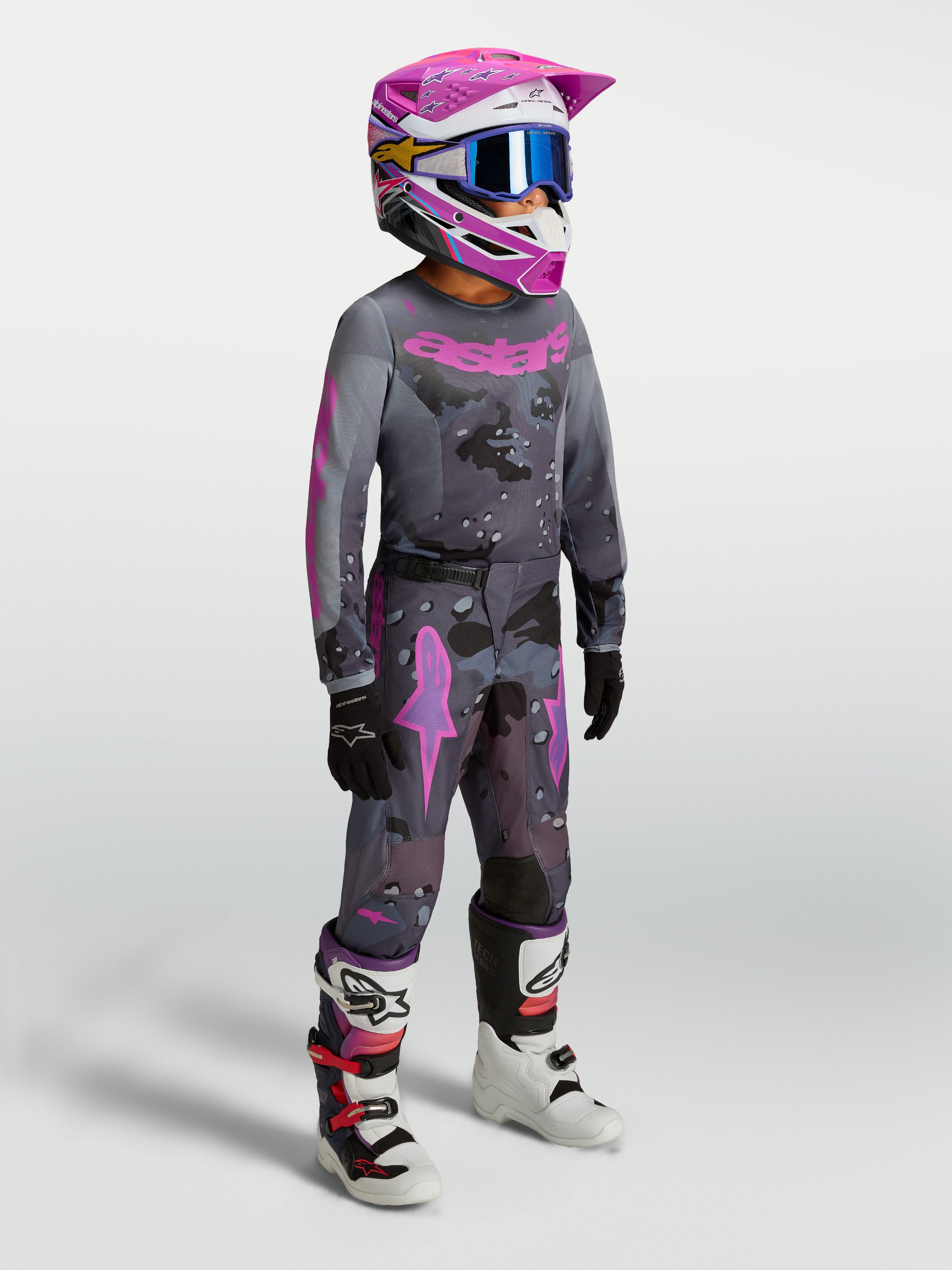 Youth Fluid Lone - Gray MX Jersey | Alpinestars®