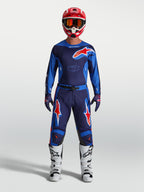 Alpinestars 2027 Racer Hunt Jersey AND 2027 Racer Hunt Gear Set, Men's Motocross Outfit, Blue and Red, textile construction.