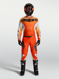 Alpinestars Racer Amber Jersey and Racer Amber Gear Set, Men's Motocross Racing Outfit, Orange and White, breathable race fit.