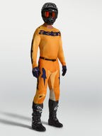Alpinestars 2027 Racer Amber Motocross Gear Set, Men's orange and deep blue performance jersey with matching pants.
