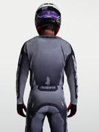 Alpinestars Racer Amber Jersey, gray and light lilac performance motocross jersey for off-road riding, rear view.