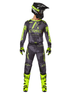 Alpinestars 2025 Racer Hollow Gear Set, Motocross racing outfit in Dark Camo and Yellow Fluo, includes long-sleeve jersey and matching pants, black helmet with neon accents, bright yellow boots and gloves, coordinated performance gear for off-road riding