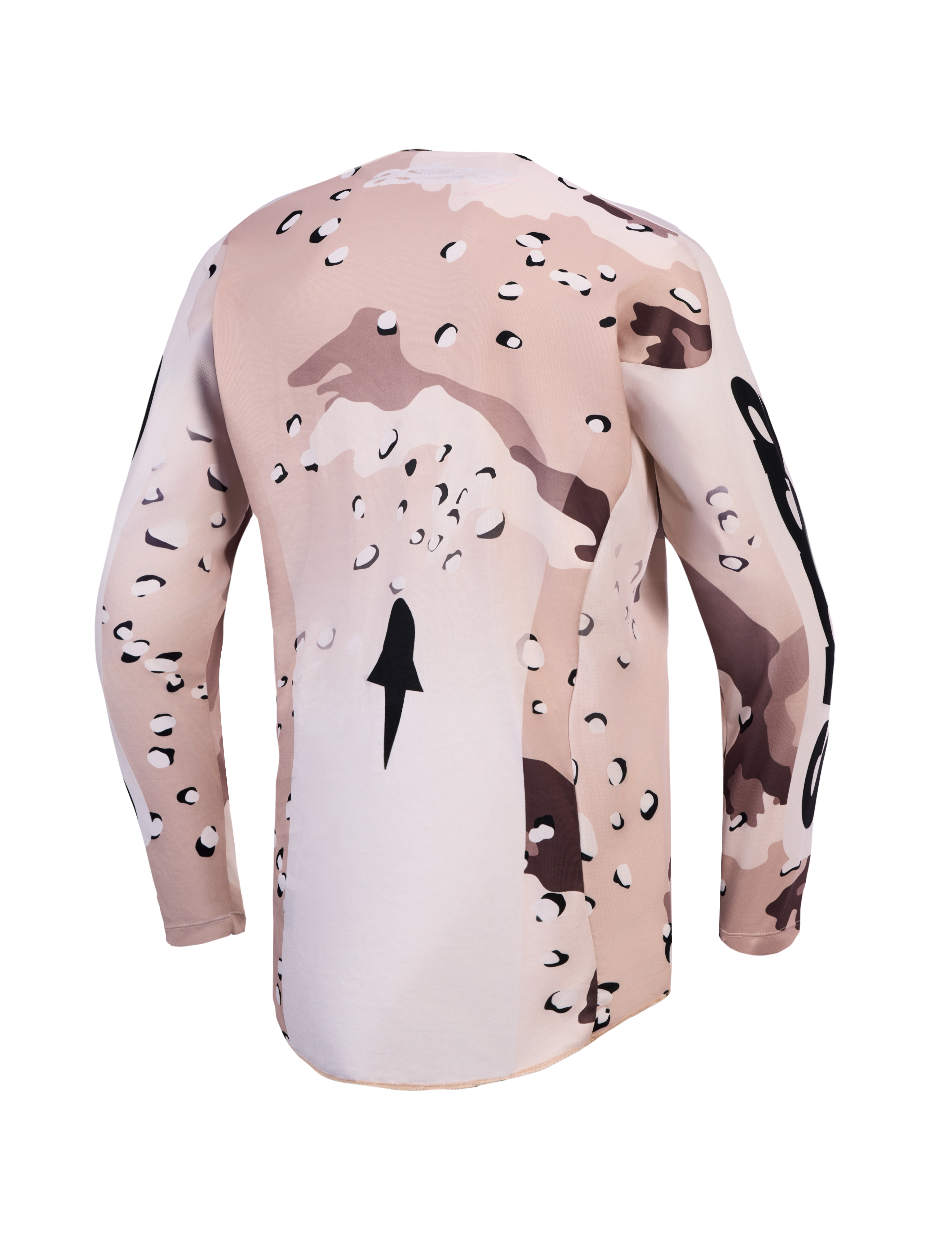 Alpinestars Racer Lone Jersey, Men's Desert Camo and Black Motocross Jersey, back view with an extended rear hem.