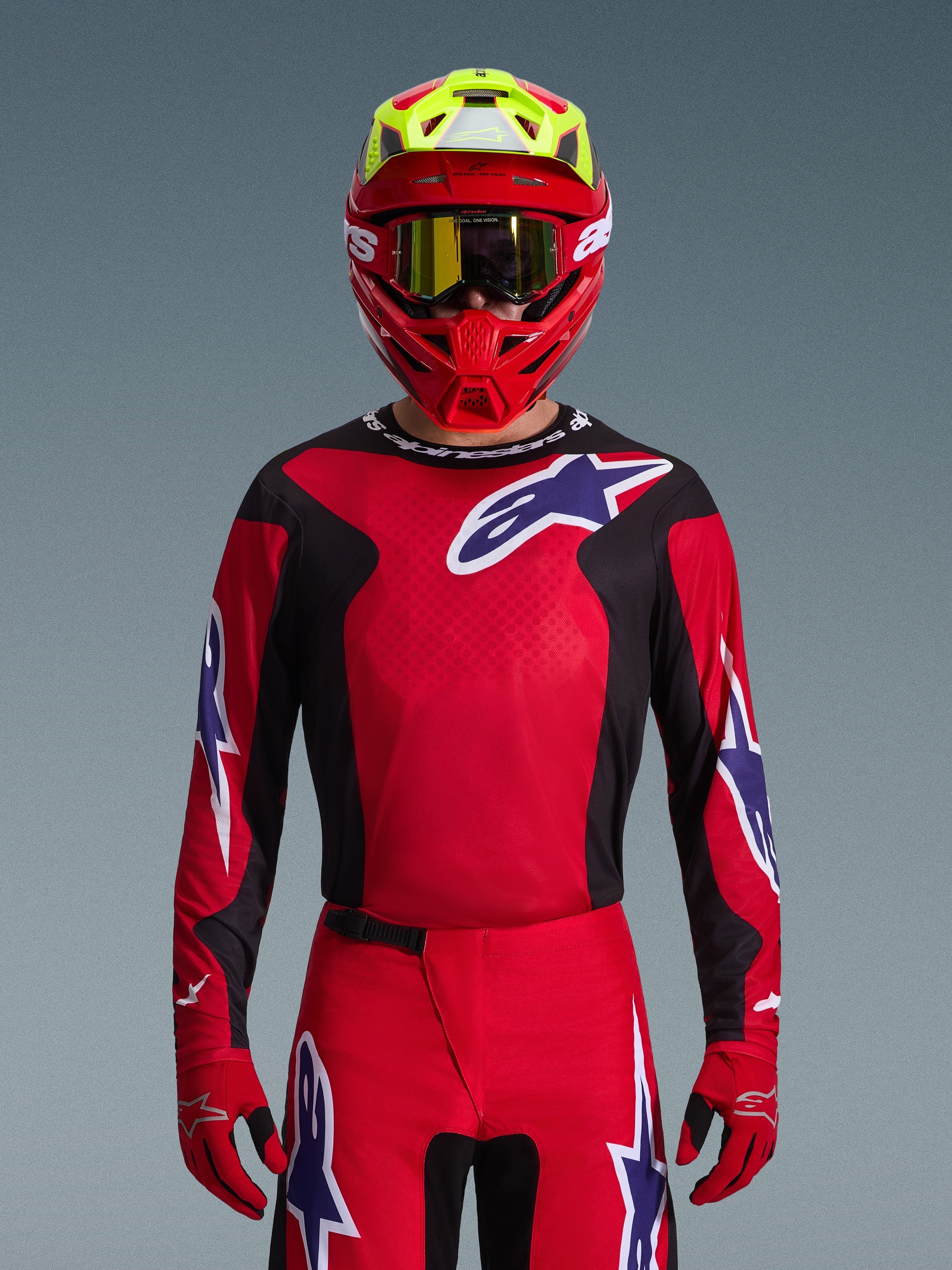 BLK HINO RED DOLPHINS 長袖　3XL 2026 Fluid Grid - Red MX Jersey | Alpinestars®