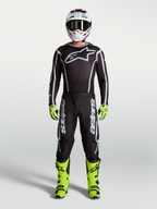 Alpinestars Fluid Apex V2 Jersey AND Fluid Apex V2 Gear Set, Men's Motocross Gear in Black, Silver, and Fluorescent Yellow.
