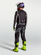 Alpinestars Fluid Apex V2 Jersey, Men's Black and Silver Motocross Jersey, performance fit shown from the back.