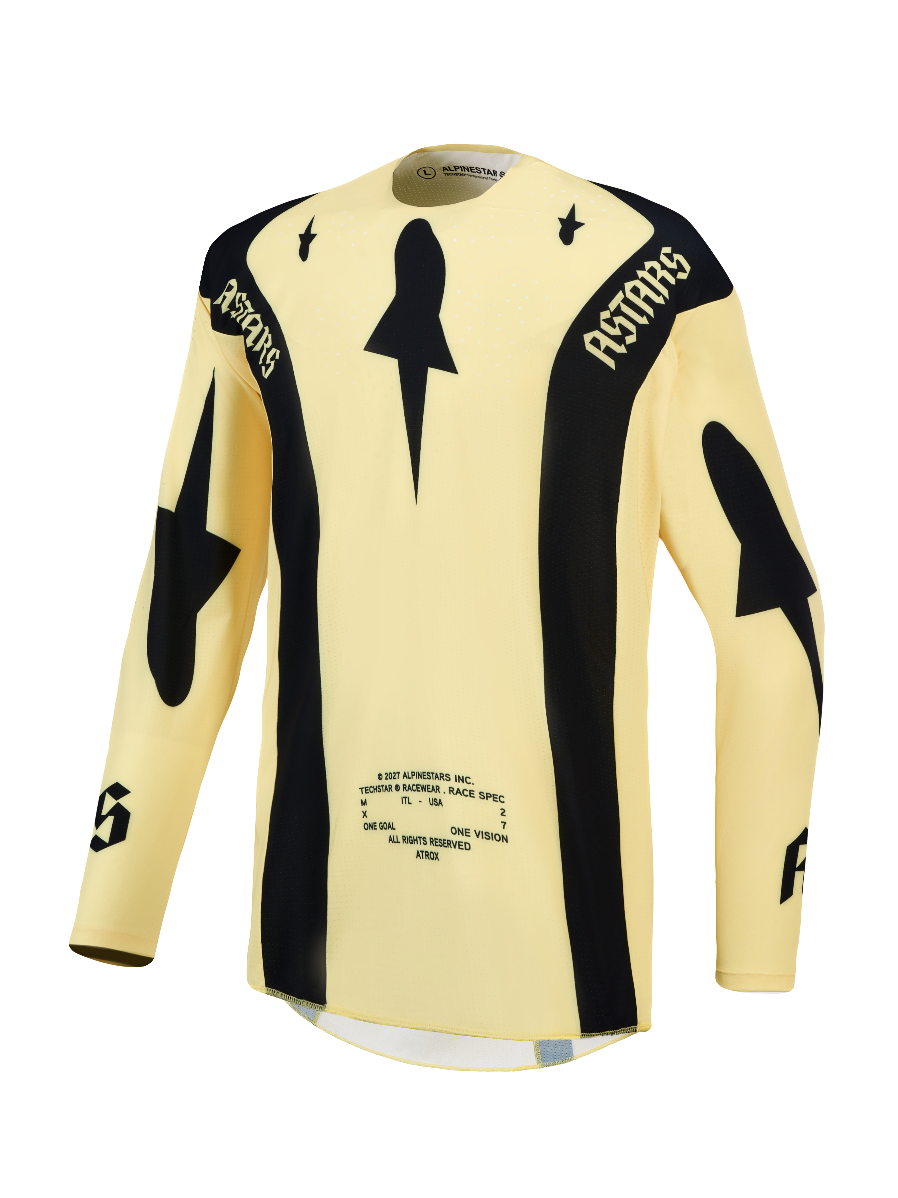 Alpinestars Techstar Atrox Jersey, Men's Yellow and Black Motocross Racing Top with Breathable Laser-Cut Perforations.