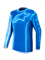 Alpinestars Fluid Kepler Jersey, Men's Motocross Racing Jersey in Ucla Blue and Blithe Blue, moisture-wicking polyfabric.