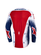 Alpinestars Limited Edition Techstar Unity Jersey, red, white, and blue men's motocross jersey with a ventilated back.