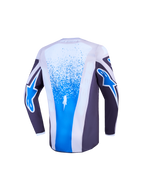 Alpinestars Youth Fluid Drag Jersey, Gray and Blue moisture-wicking youth motocross gear for off-road racing.