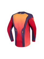Alpinestars Youth Fluid Hunt Jersey AND Youth Fluid Hunt Gear Set, red and coral youth motocross jersey, back view.