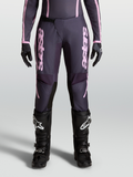Alpinestars Stella Fluid Apex V2 Pants, Women's Motocross Pants in Graystone and Old Pink with pre-curved leg construction and ratchet closure.