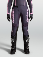 Alpinestars Stella Fluid Apex V2 Pants, Women's Motocross Pants in Graystone and Old Pink with pre-curved leg construction and ratchet closure.