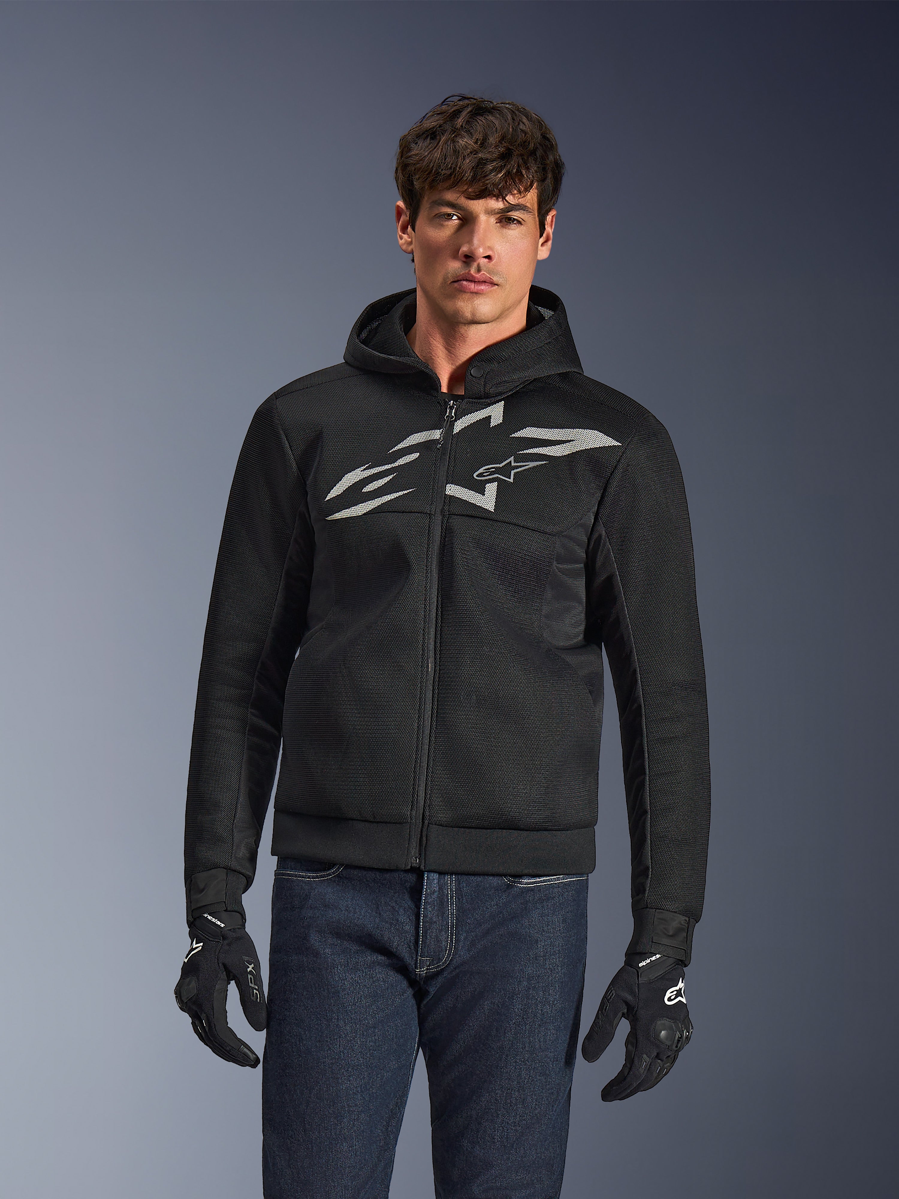 Chrome Superairflow - Black Motorcycle Hoodie | Alpinestars®