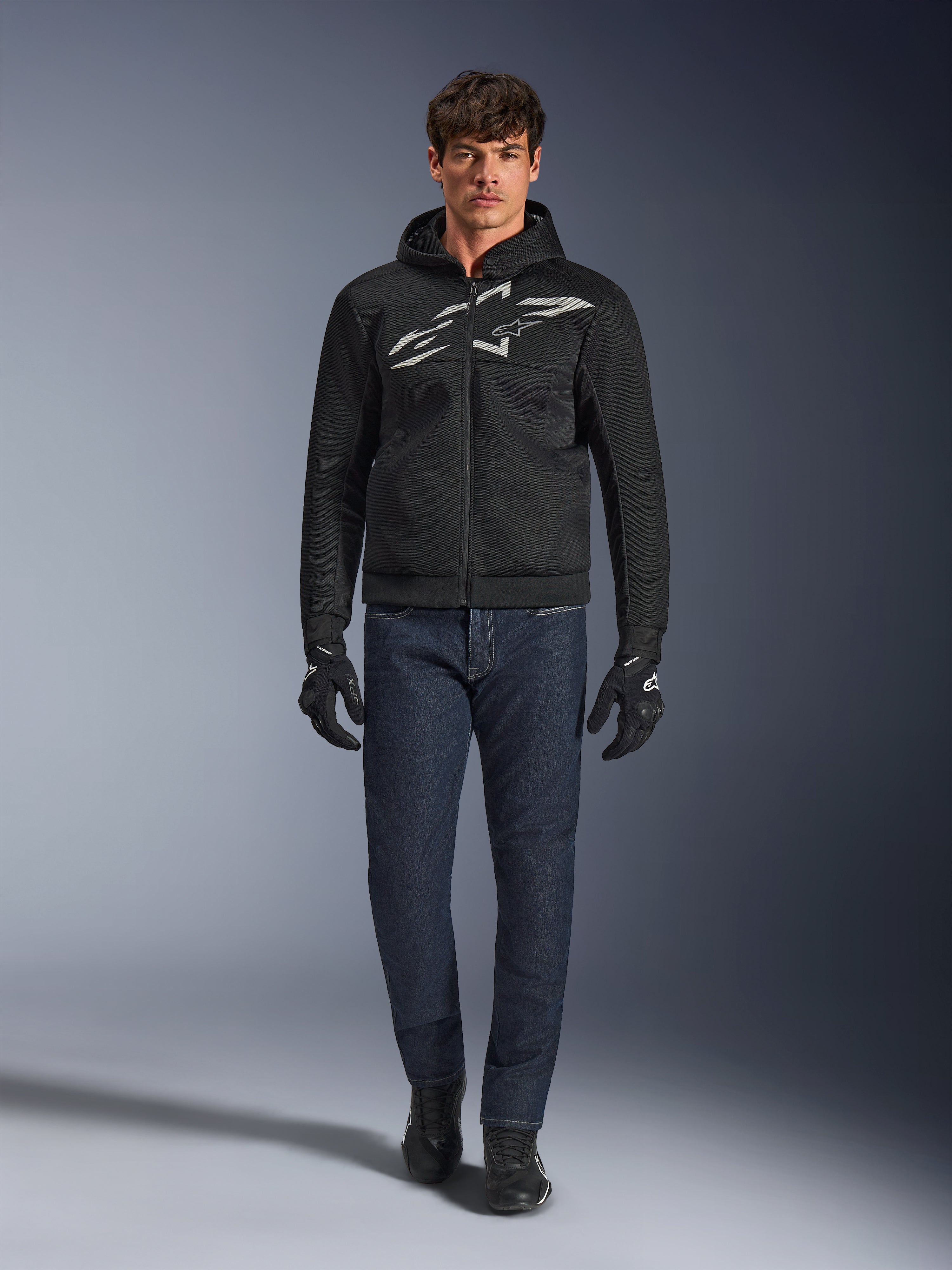 Chrome Superairflow - Black Motorcycle Hoodie | Alpinestars®