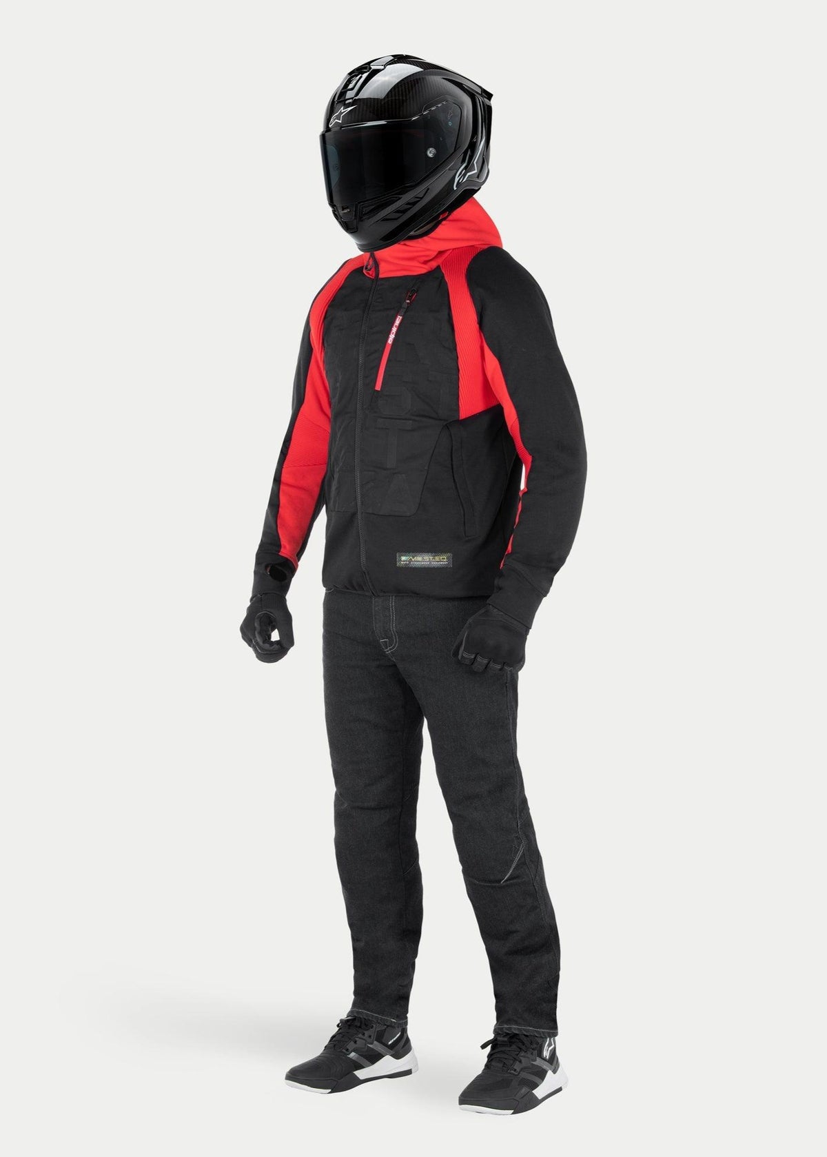 MO.ST.EQ Hybrid Hooded - Red Motorcycle Jacket | Alpinestars®