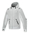 Alpinestars Moflow Air Tech Hoodie, Men's Mesh Motorcycle Jacket, Light Gray with Black Accents, Full Mesh Construction, Zippered Pockets, Thumb Hole Cuffs, Urban Riding Apparel