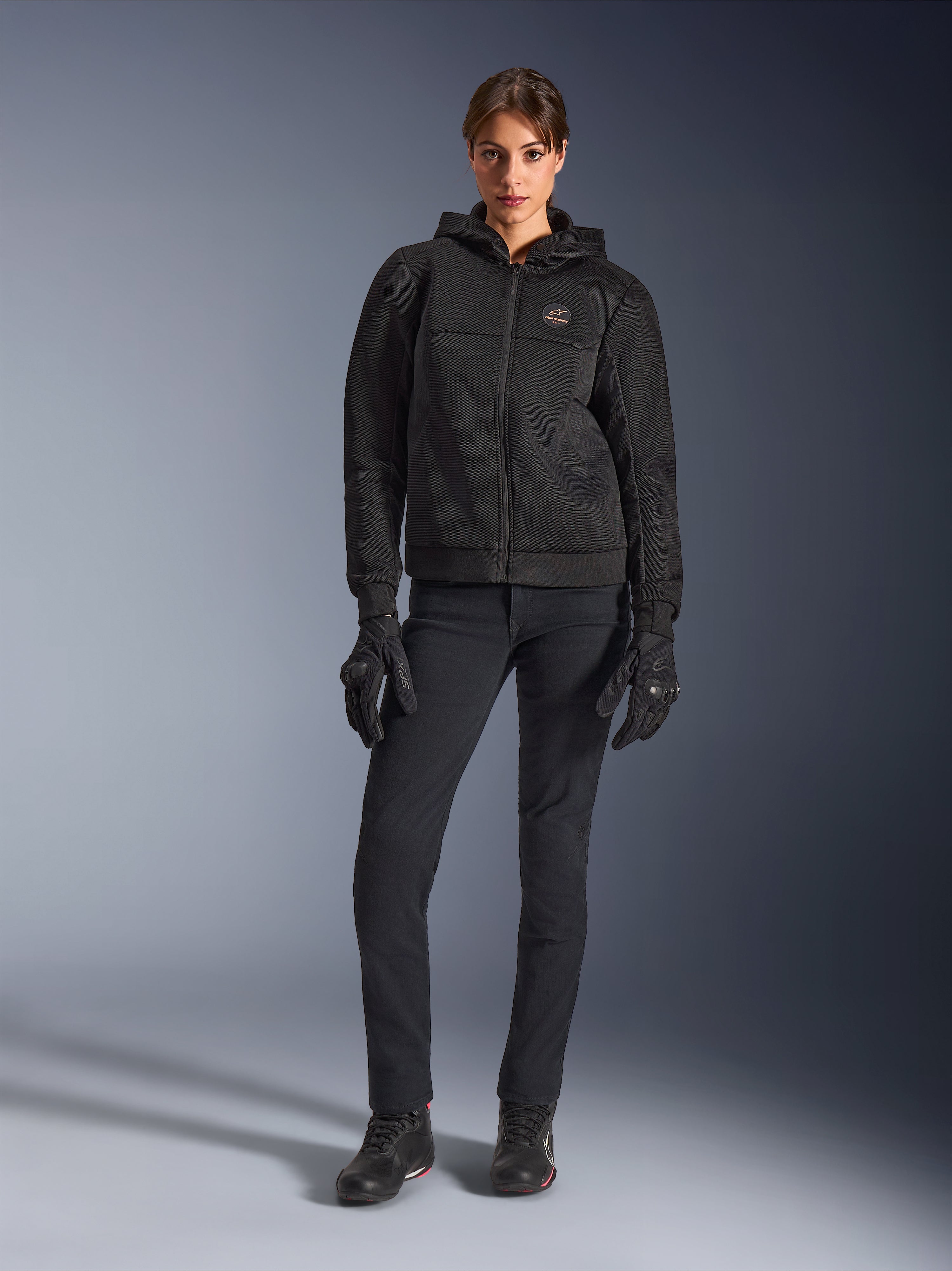 Stella Chrome Superairflow - Orange Motorcycle Hoodie | Alpinestars®