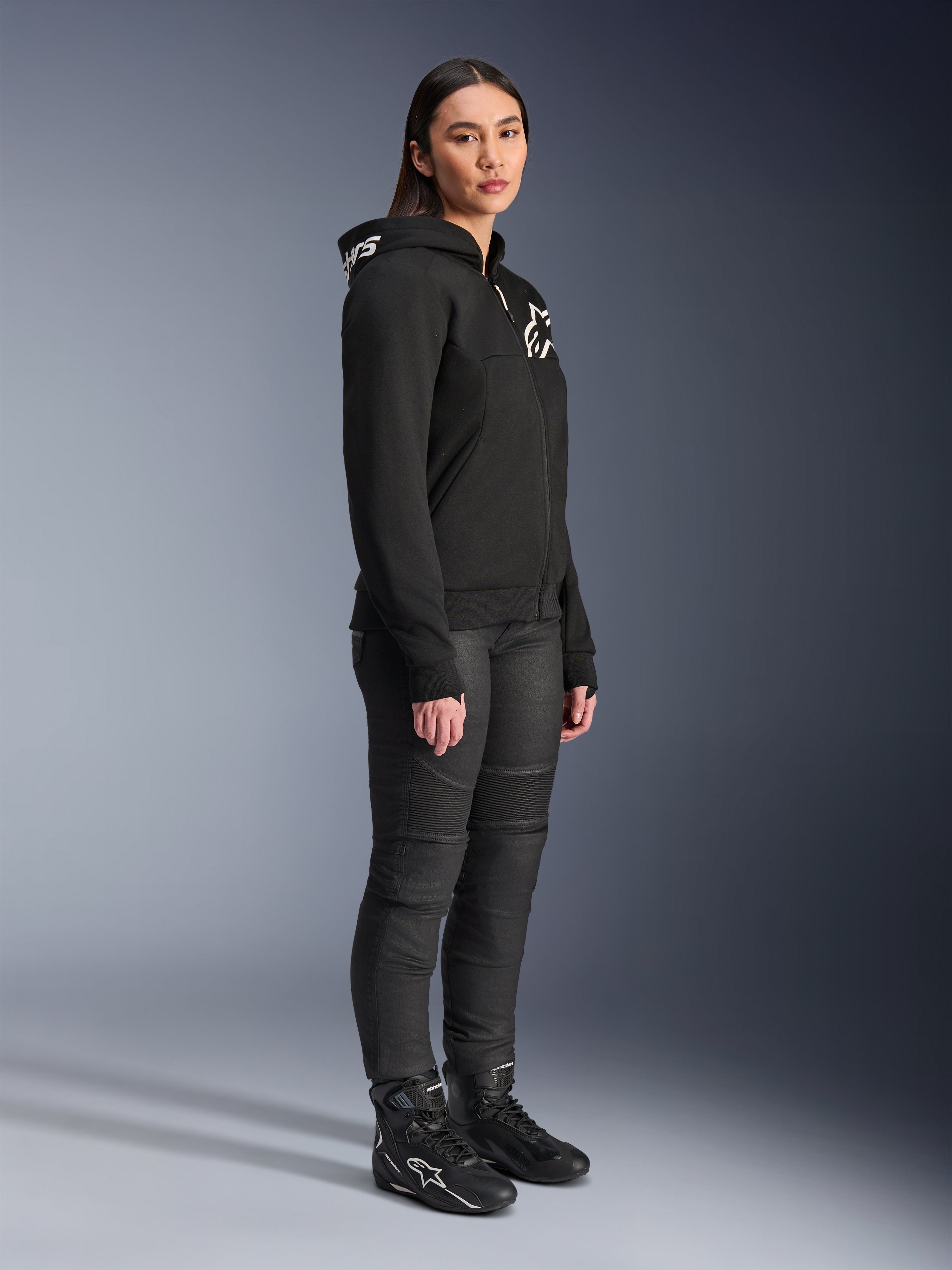 Stella Chrome V2 Sport - Black Motorcycle Hoodie | Alpinestars®