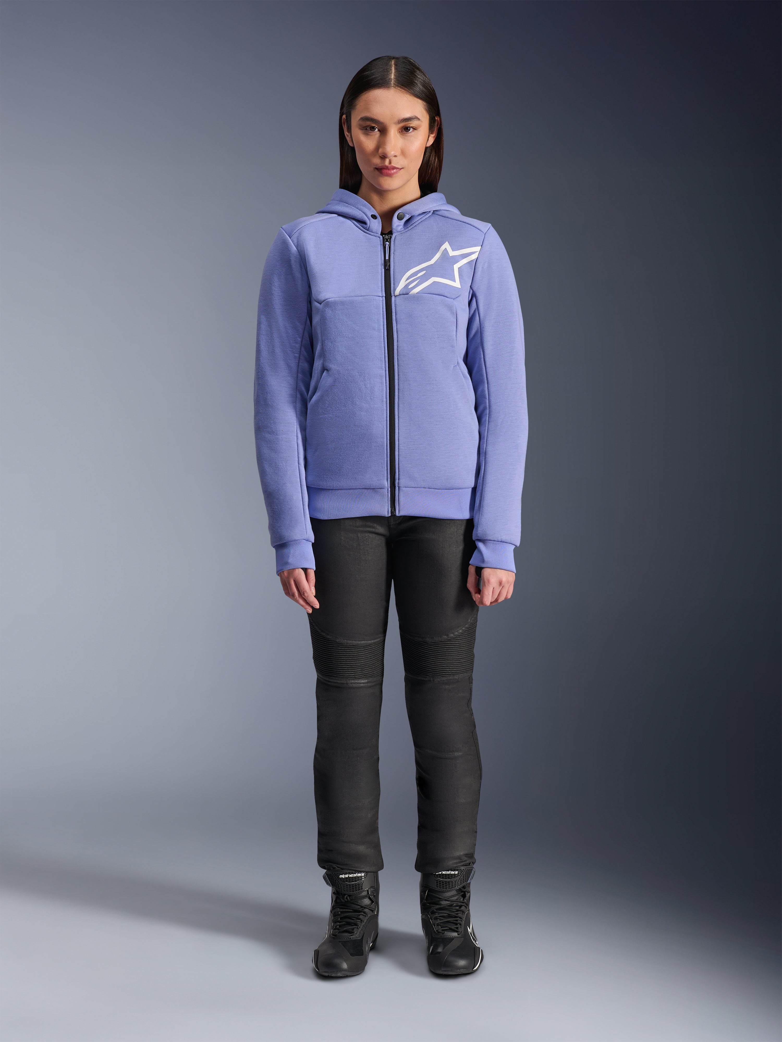 Alpinestars Stella Chrome Sport ジャケット 女性 Woman Stella Chrome V2 Sport Hoodie - BLUE RACING/SPORT Jackets