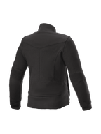 Alpinestars Women's Banshee Fleece, Black Urban Motorcycle Jacket with Kevlar Protection and Ribbed Detailing, Back View