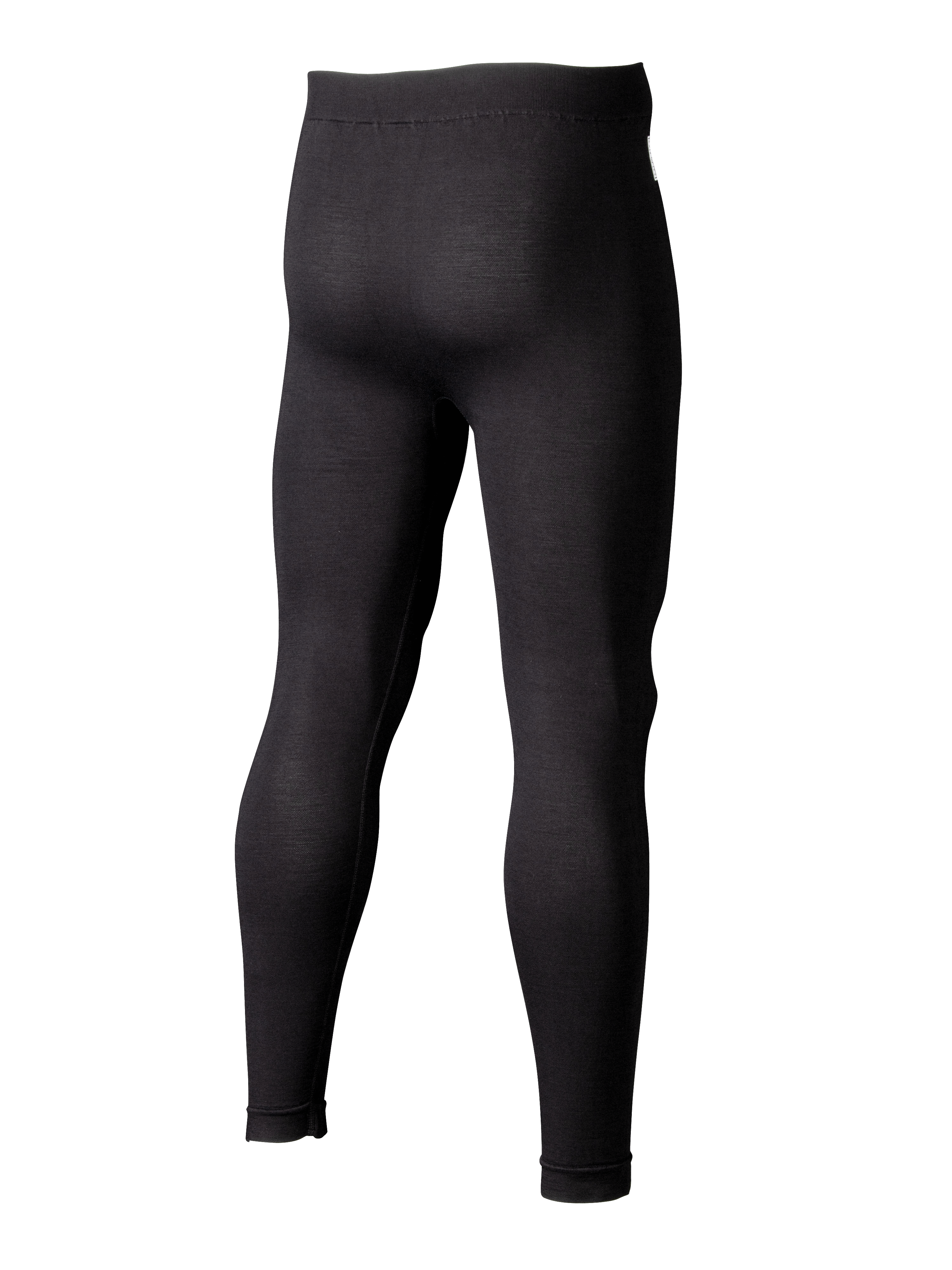 Alpinestars ZX Evo V3 Bottom, Auto Racing Base Layer Pants, Black, rear 3/4 view showing slim-fit flame-resistant leggings, jacquard mesh construction for breathability in motorsport